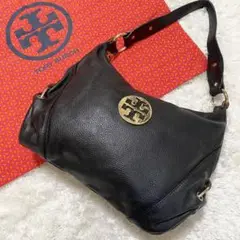 極美品♡トリーバーチ ワンショルダーバッグ ゴールド金具 レザー 黒 A4収納可