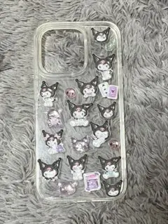 【クロミ】ハンドメイドぷっくり透明iPhoneケース