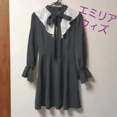 エミリアウィズリボンタイフリル襟ワンピース