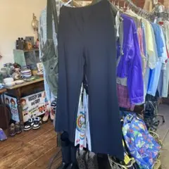 黒 フレアパンツ ゴムウエスト