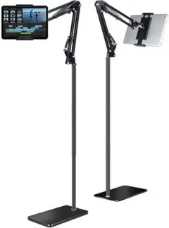 f）タブレットスタンドスマホホルダー ベッド用360度回転50cm-175cm