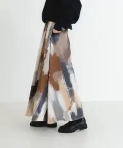 URBANRESEARCH カラーブロックペイントギャザースカート