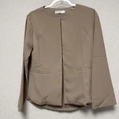 AMENSUN ノーカラージャケット ブラウン　Mサイズ