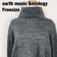earth music &ecology タートルネック ニット グレーD2