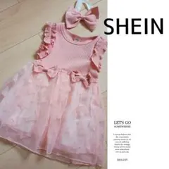 SHEIN ピンク ノースリーブ ワンピース