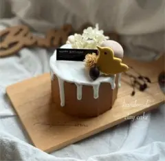 ハンドメイドクレイケーキ手のひらサイズ8cm とろ〜り生クリーム仕立て