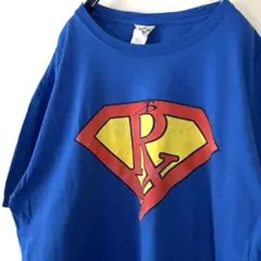 ギルダン GILDAN RX スーパーマンロゴ Tシャツ L ブルー 青 古着
