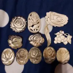 水牛ブローチ加工途中