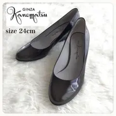 【used】【24cm】銀座かねまつ グラデーション パンプス ブラウン系