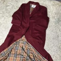 Burberry コート レッド カシミヤ昆 ノバチェック