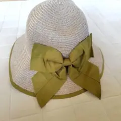 hushush リボン付き麦わら帽子