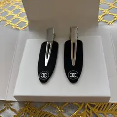 新品未使用　CHANEL ヘアピン ブラック シルバー　ノベルティ