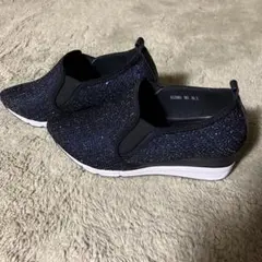 シューズ　キラキラ　ブルー　ヒールあり