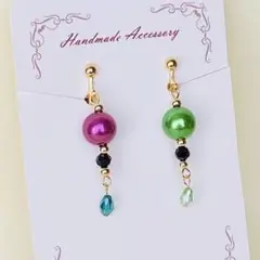 《再販》ハンドメイド　イヤリング/ピアス　アナ雪イメージ