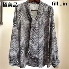 【極美品】fill...in 総柄　ブラウス　透け感　日本製