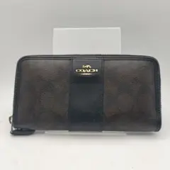 コーチ　長財布　財布　ウォレット　シグネチャー　ブラウン