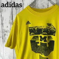 N-1675 adidas アメリカ古着 ミシガンウルヴァリンズ Tシャツ M