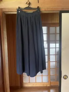 アースデイリーナチュラル　ガウチョパンツ ゴムウエスト　リネン混合　ブレンド