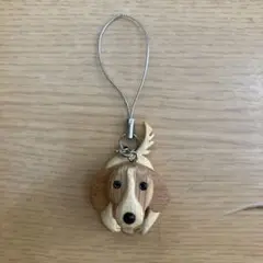 木製犬ストラップ