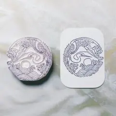 鶴 和柄 消しゴムはんこ 107