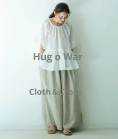 美品 Cloth&Crossハグオーワー フリルペプラムスモックブラウス24SS