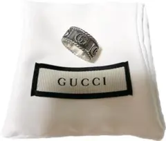 【美品】GUCCI シルバーリング 11号 ダブルジー マーモント ロープ