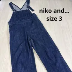 niko and… オーバーオール　サロペット　デニム　ニコアンド　苺刺繍　3