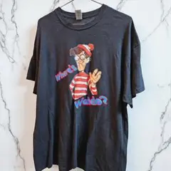 Where's Waldo? ブラックTシャツ一点物♡ゆったりL Lサイズ♡