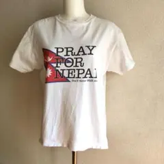 " PRAY FOR NEPAL " Tシャツ ホワイトサイズМ