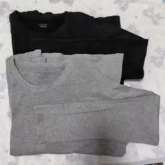 ユニクロ2着セット 綿 長袖カットソー メンズ M
