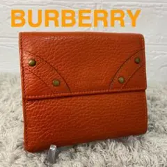 最終価格❣️良品❣Burberry バーバリー二つ折り財布オレンジレディース