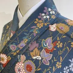 【着】9735d 着物 絵羽小紋 花しだれ文様