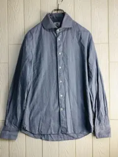 BEAMS HEATS 青色 長袖シャツ 35cm肩幅59cm長さ　Sサイズ