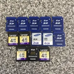 SDカード2GB：7枚・4GB：6枚 合計13枚　フォーマット済み