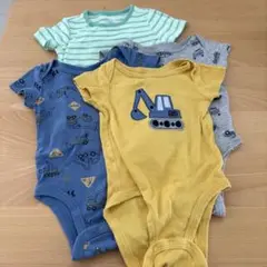 建設機械デザインロンパース4枚セット