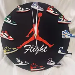 スニーカーウォールクロック Flight モデル　3Dスニーカー