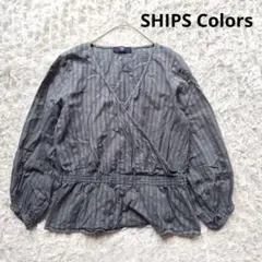 【SHIPS Colors】 シップス　長袖トップス　カーキ　緑 　カシュクール