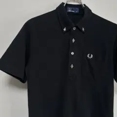 美品 M ポケット付きFRED PERRY フレッドペリー ポロシャツ 黒フレペ