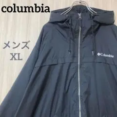コロンビア ジップアップ ナイロンジャケット ライトアウター 黒 ブラック XL