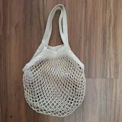 無印良品 アイボリー ネットバッグ 37cm x 33cm