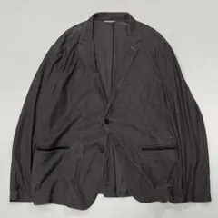 00s LANVIN リネン100% シャツジャケット テーラード チャコール
