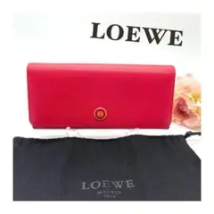 LOEWE ロエベ アナグラム ラウンドファスナー 長財布 レッド おしゃれ