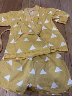 鬼滅の刃　善逸　甚平　ベビー甚平 イエロー 三角模様
