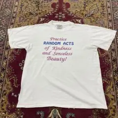 90s シングルステッチ USA製 謎 メッセージ アート Tシャツ