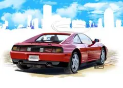 【額入り2Lイラスト】FERRARI 348 GTB 1989 02