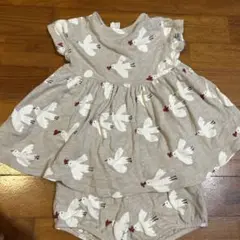 ベビー　キッズ　ワンピース　鳥　ハート　2ピース　セットアップ