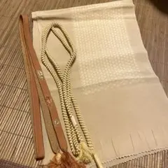 超 正絹 帯揚げ 帯締め 3点セット 着物 ベージュ 茶色 ちりめん