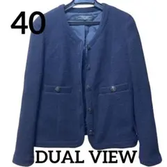 【美品✨】DUAL VIEW デュアルビューノーカラージャケット ブラック 40