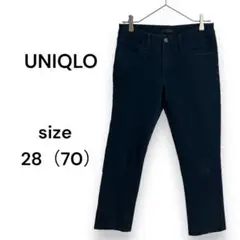 【ユニクロ】ストレッチ スキニー フィット テーパード カラー ジーンズ 黒