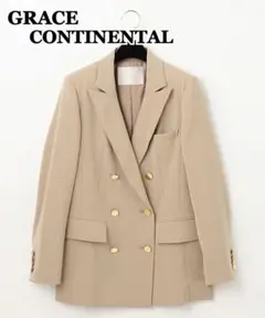 美品タグ付✨グレースクラス ロングダブルプレストジャケット ベージュ 36